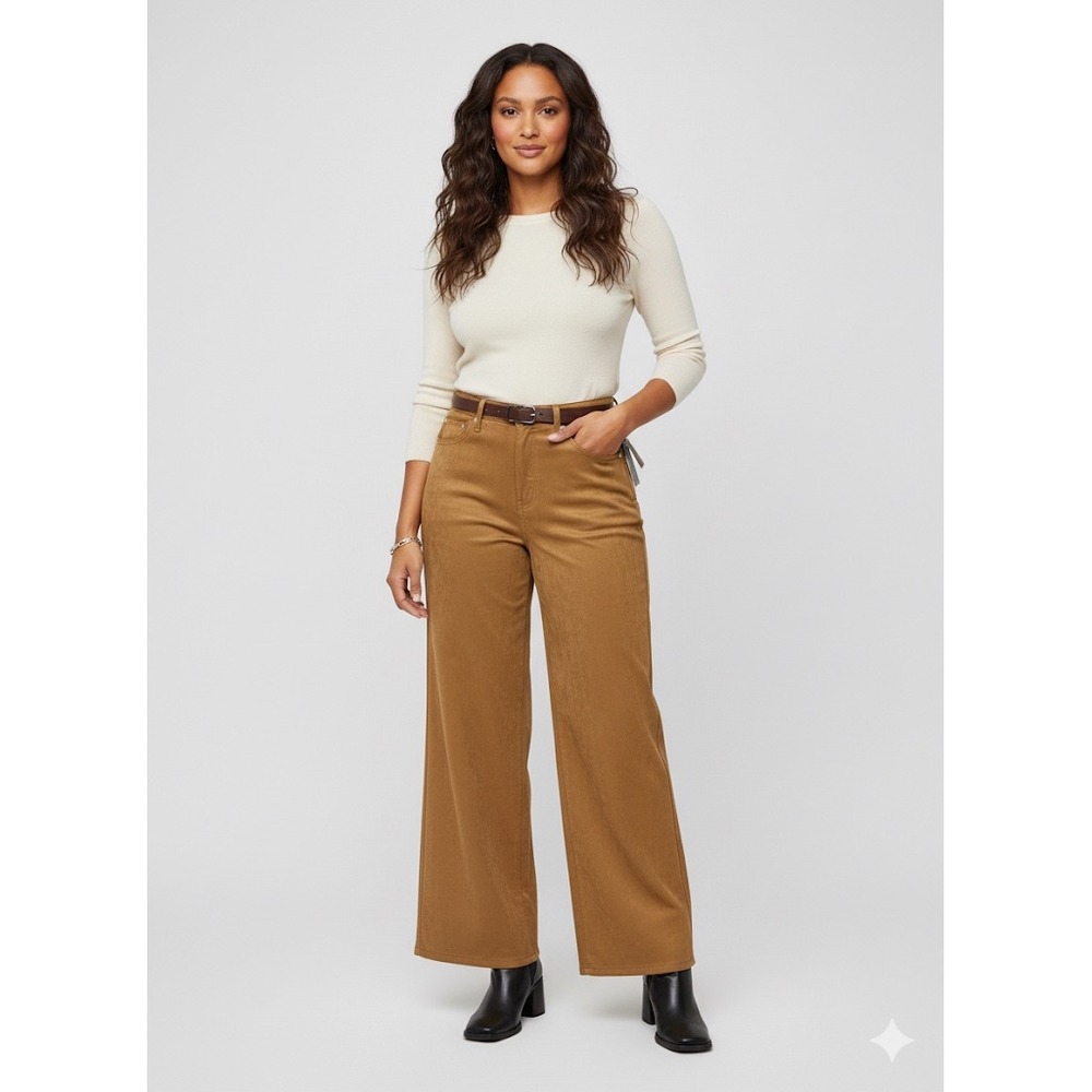 Banana Republic Faux Suede Wide Leg Pants Brown | 32/14 NWT | High Rise